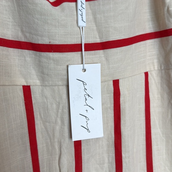 PETAL + PUP Brea Cream Stripe Maxi Dress NWT Size Medium - Picture 3 of 10